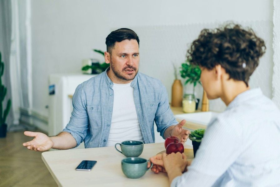 Discussion with a divorce mediator in Overland Park.