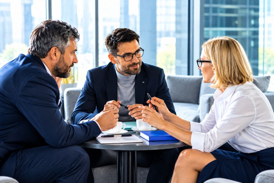 A couple talking to a divorce mediator in Kansas City for further proceedings 